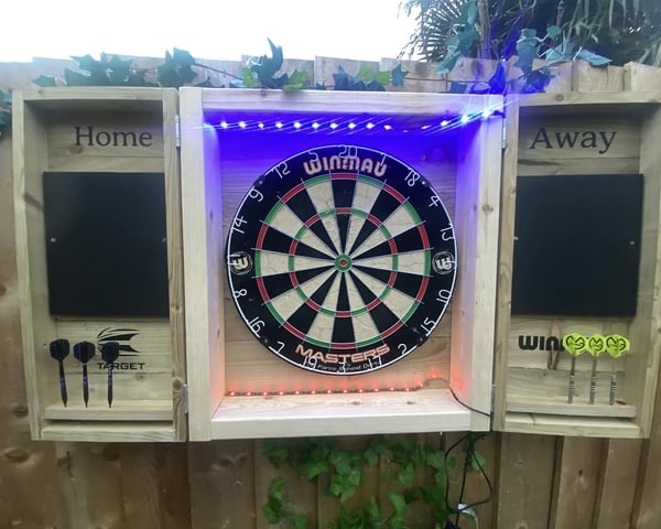 Dart Board Cabinet with Personalisation & Lighting