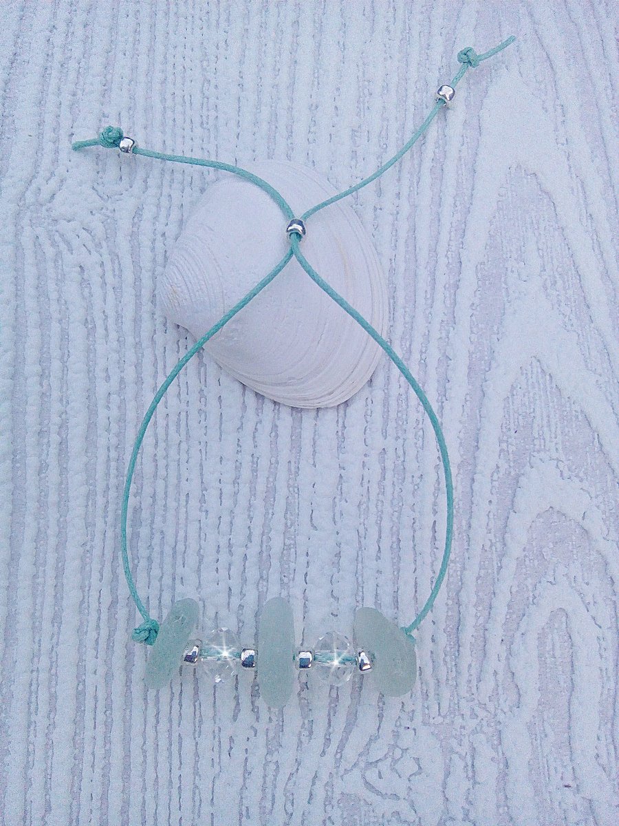 Sea glass friendship bracelet