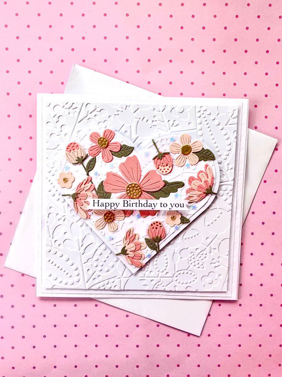 Handmade Luxury Floral Birthday Card