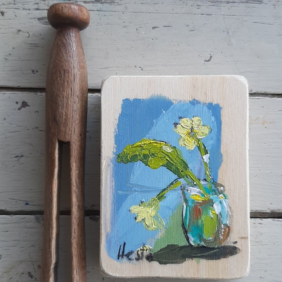 Spring flowers still life miniture painting 