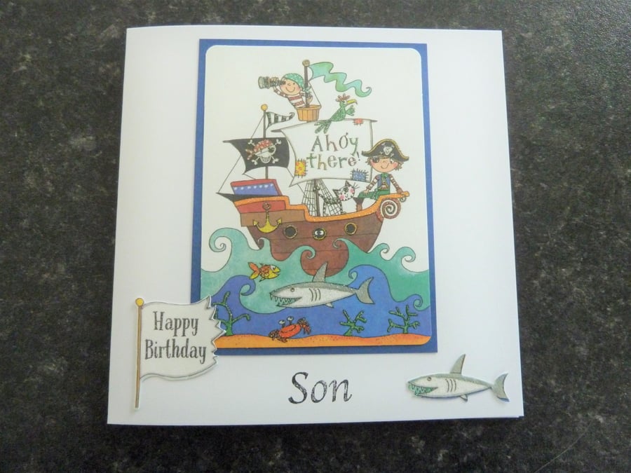 son pirate birthday card