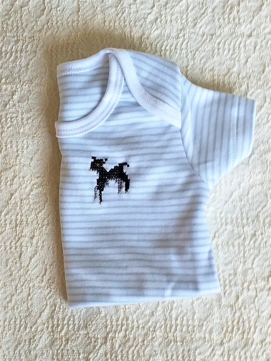 Lamb, Vest, age 0-3 months, hand embroidered