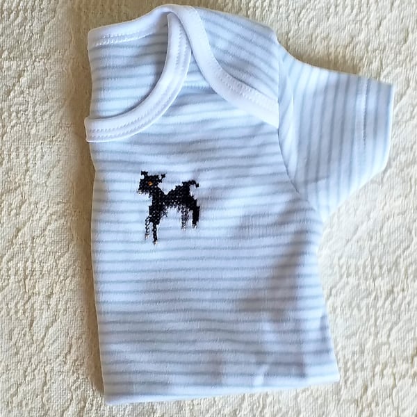 Lamb, Vest, age 0-3 months, hand embroidered