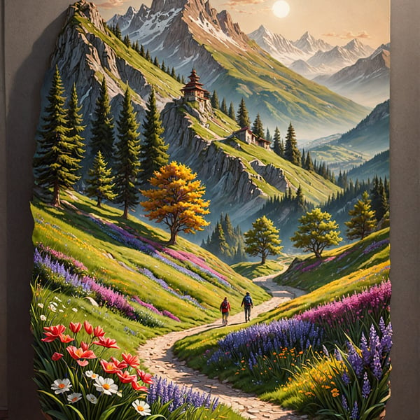 Country landscape framed print