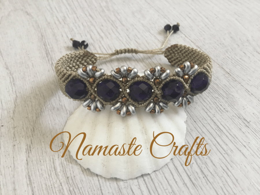  Bracelet, Beaded Micro macrame bracelet, mothers day gift, birthday gift