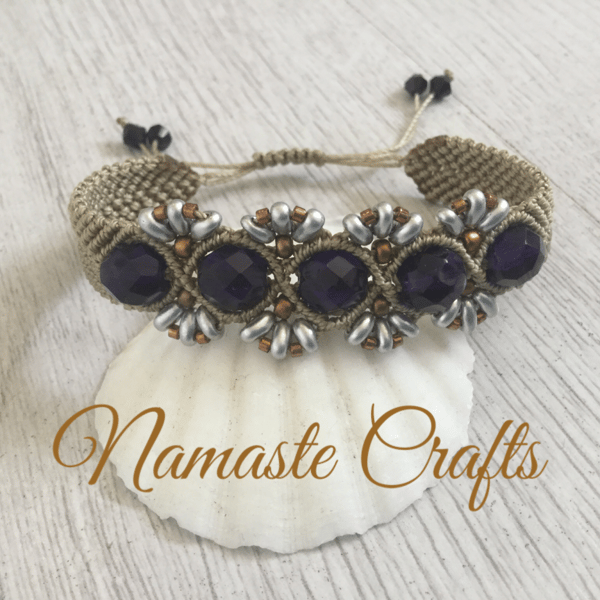  Bracelet, Beaded Micro macrame bracelet, mothers day gift, birthday gift