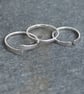 Set of three sterling silver rings with hammered texture - Image 2