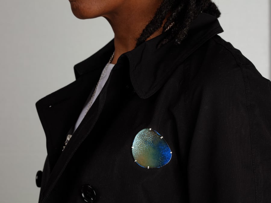 Handmade Colourful Copper Enamel Brooch