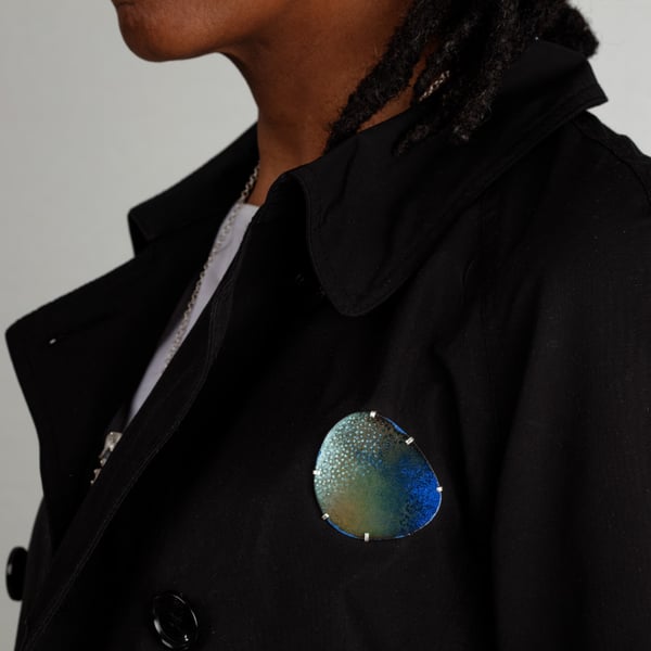 Handmade Colourful Copper Enamel Brooch