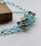 Cloud Break Aqua & Grey Cluster Bracelet - Handmade Gift for Her - Image 1
