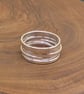 Hammered Sterling Silver Stacking Ring: Skinny Midi Ring - Image 3