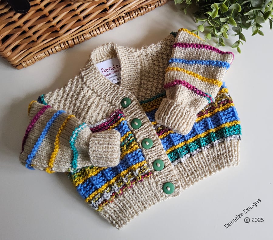 Designer Hand Knitted Baby Cardigan 0-6 months size
