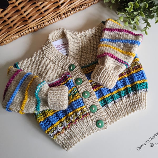 Designer Hand Knitted Baby Cardigan 0-6 months size