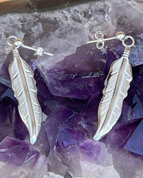 Silver Feather Earrings