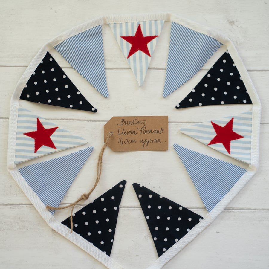 Red White and Blue Star Mini Bunting