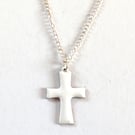 white enamelled cross pendant