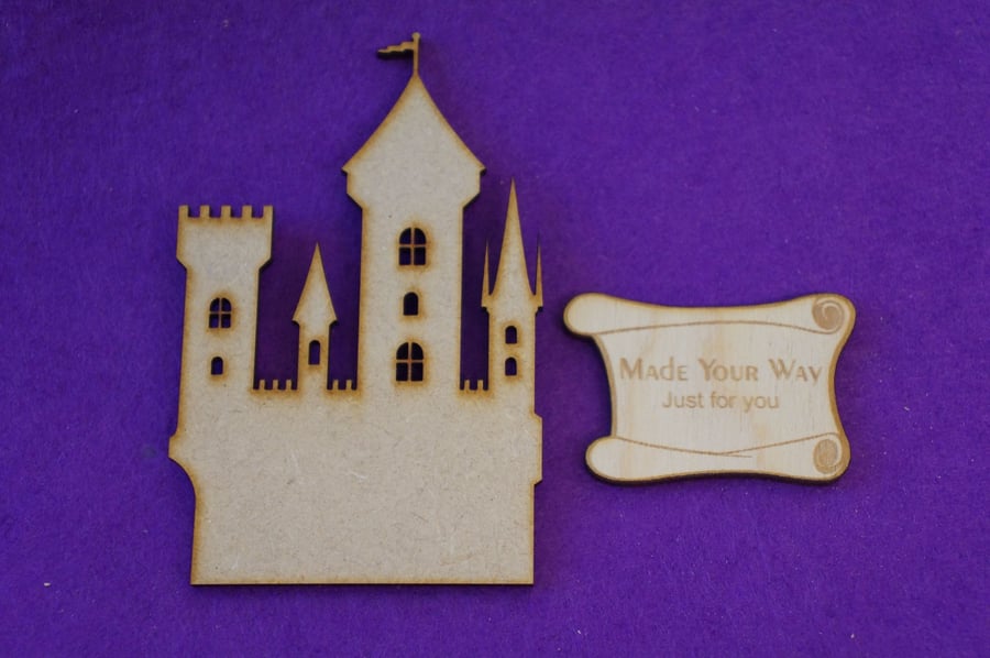 MDF Fairytale Castle D 10cm - Laser cut wooden shape 