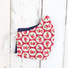 Handmade Reversible Face Mask  Adult size Bright Red Shabby Chic Flowers