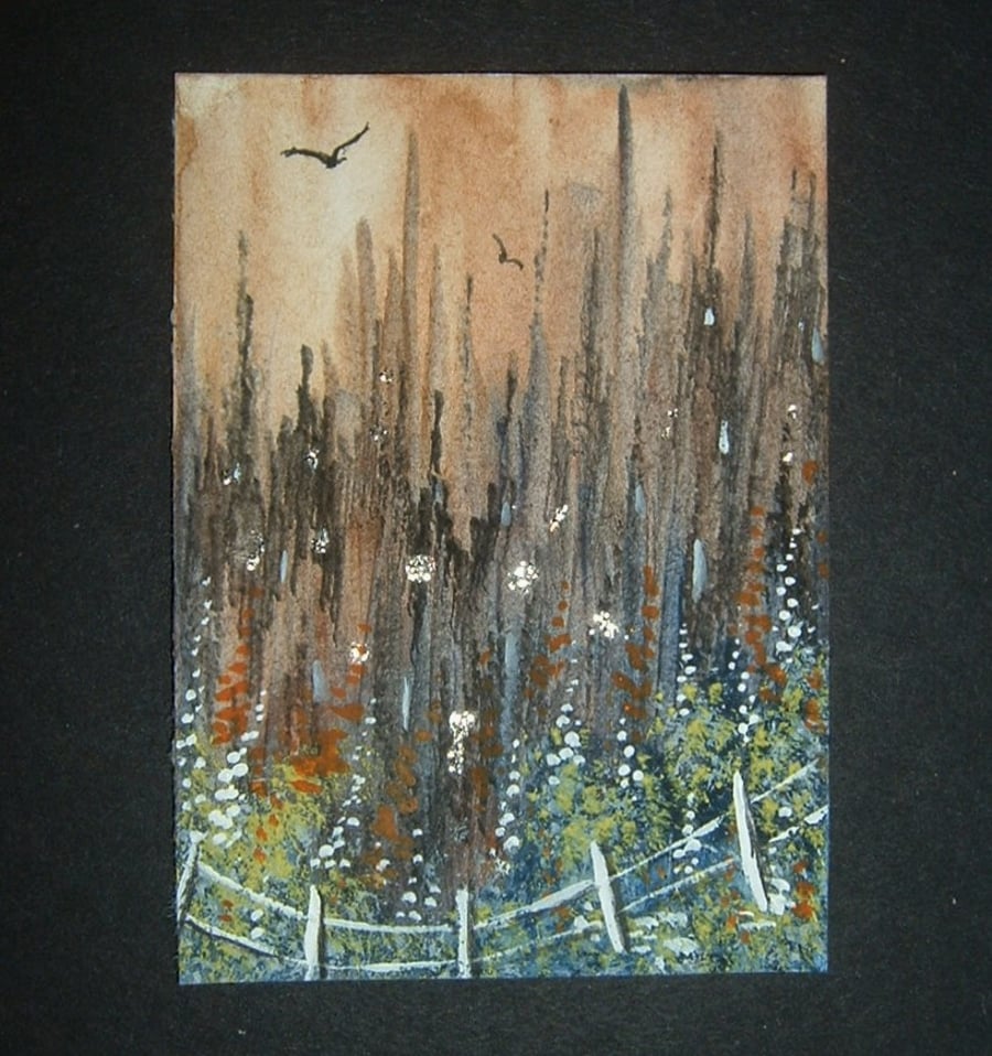 fantasy city impressions aceo art painting ref 423
