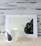 Black Cat Lino Print, cute cat, cat mum, cat dad, black cat owner gift - Image 8