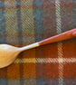 Birch Wood Serving Spoon with Hanger Hook and Red Handle - Image 4