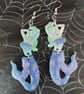 50's Retro Mermaid Earrings, Vintage Tattoo Mermaid Earrings - Image 2