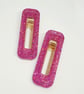 Hot Pink Chunky Hairclips - Image 2