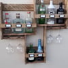 Gin rack, 8 bottles & 4 goblet glasses storage rack