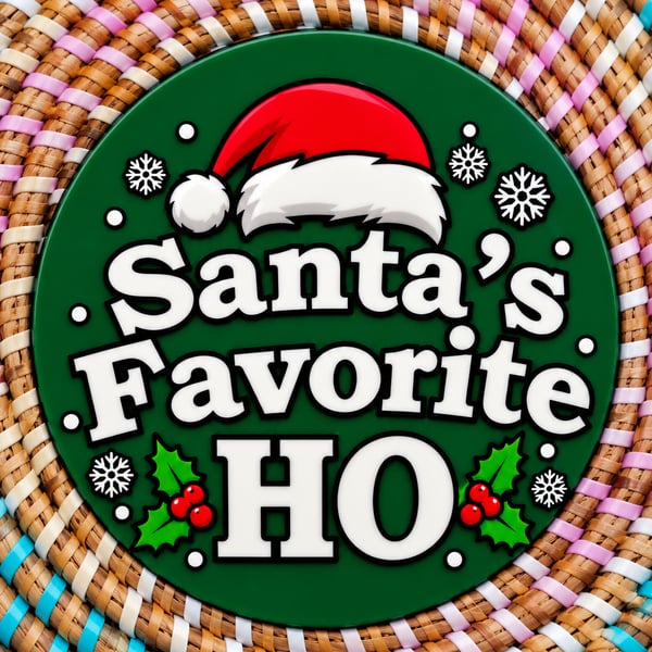 Santa's Favourite Ho Christmas Coaster – Funny Rude Festive Drinks Coaster