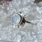 Sterling silver and moonstone ring