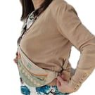 Handcrafted crossbody bum bag or fanny pack with adjustable strap and bright zip