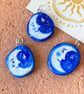 Handpainted Air Dry Clay Moon Pendant Charm - Image 1