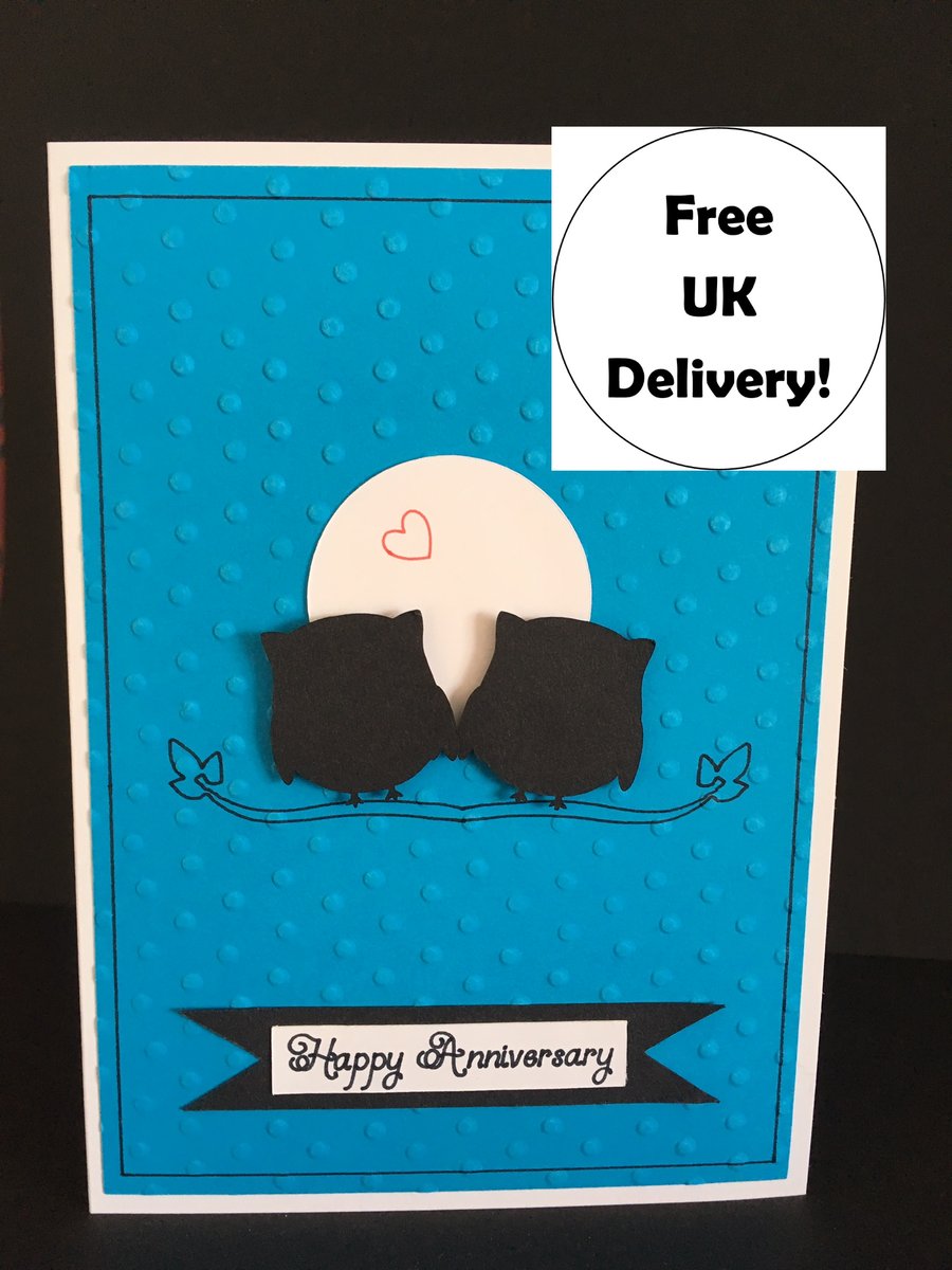Owl or Penguin Anniversary Card - Personalisation Available