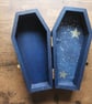 Celestial Death Head Moth Handmade Coffin Shaped Wooden Jewellery or Trinket Box - Image 3
