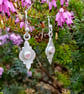 Recycled Silver Earrings - Pink Morganite Cubic Zirconia - Moroccan Style - Image 3
