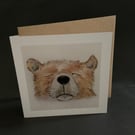 Cute Sleepy Bear blank  greeting card