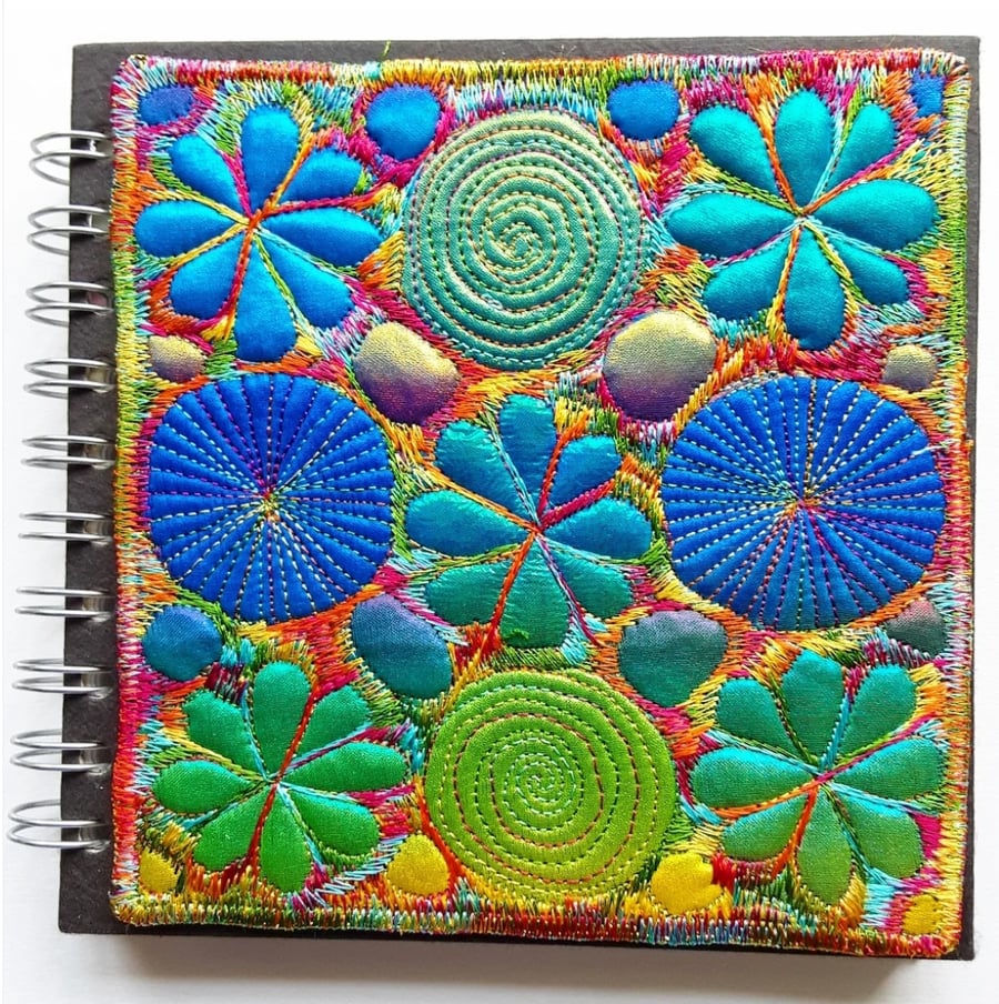 Sketchbook Spiral Bound Square 6 x 6 inches with Free Machine Embroidery Cover