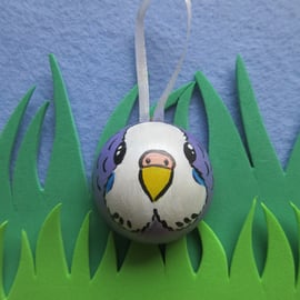 Budgie Budgerigar Bird Hanging Decoration Hand Painted Bauble Christmas Tree