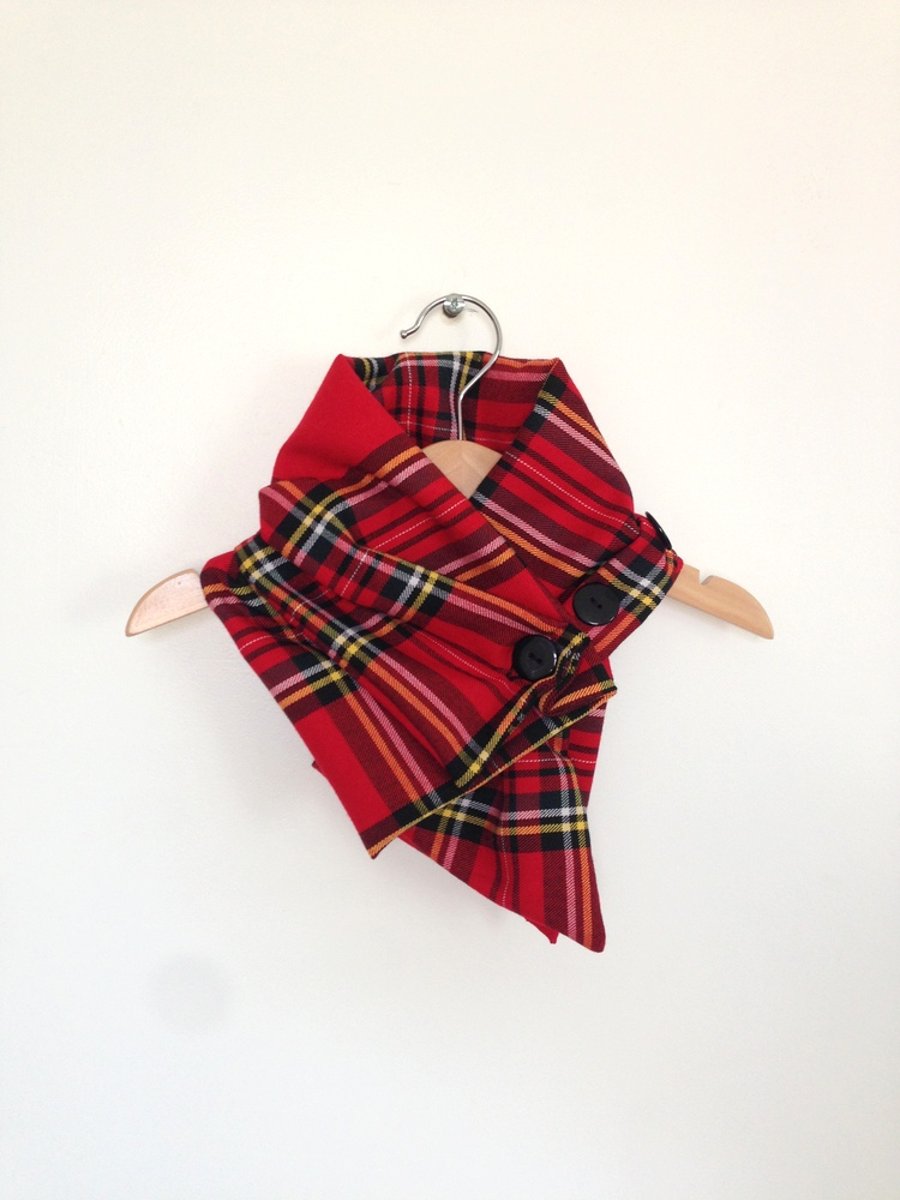 Kids scarf, red tartan, red tartan, babies and toddlers