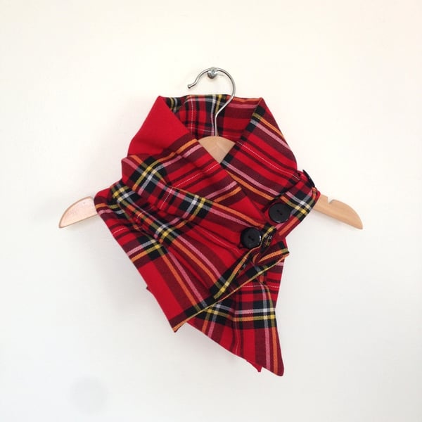Kids scarf, red tartan, red tartan, babies and toddlers