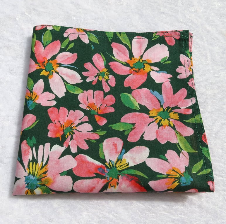 Liberty Tana Lawn handkerchief, ladies handkerchief, floral