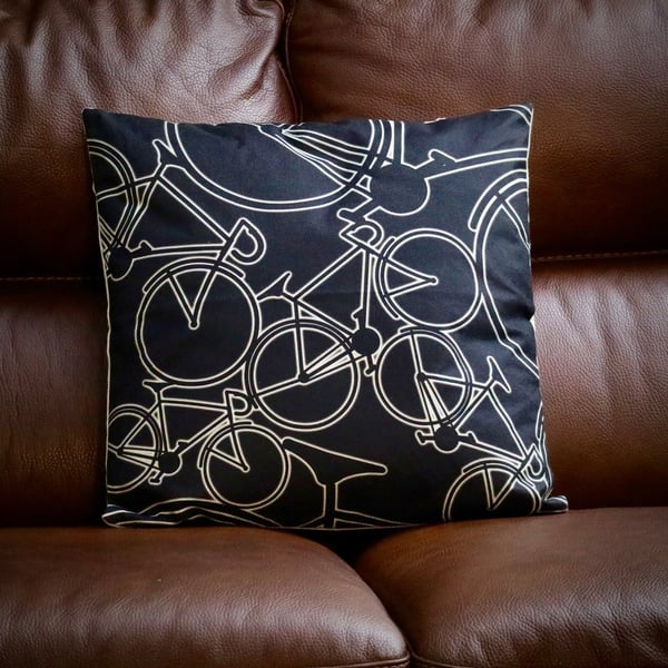 Glow Bikes Cycling Cushion Cover - 45cm Square Bike Cushion Cover - Road Bike