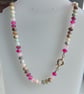 Raspberry Ripple Hand Knotted Beaded Gemstone Necklace - Image 2