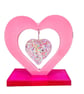 Handmade Pink Resin Memorial Love Heart With Stand Home Decor Ornament 
