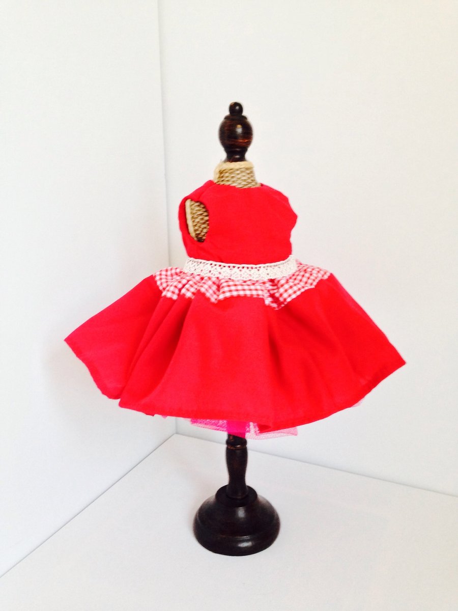 Special Offer - Full skirted red dress - 42cm doll