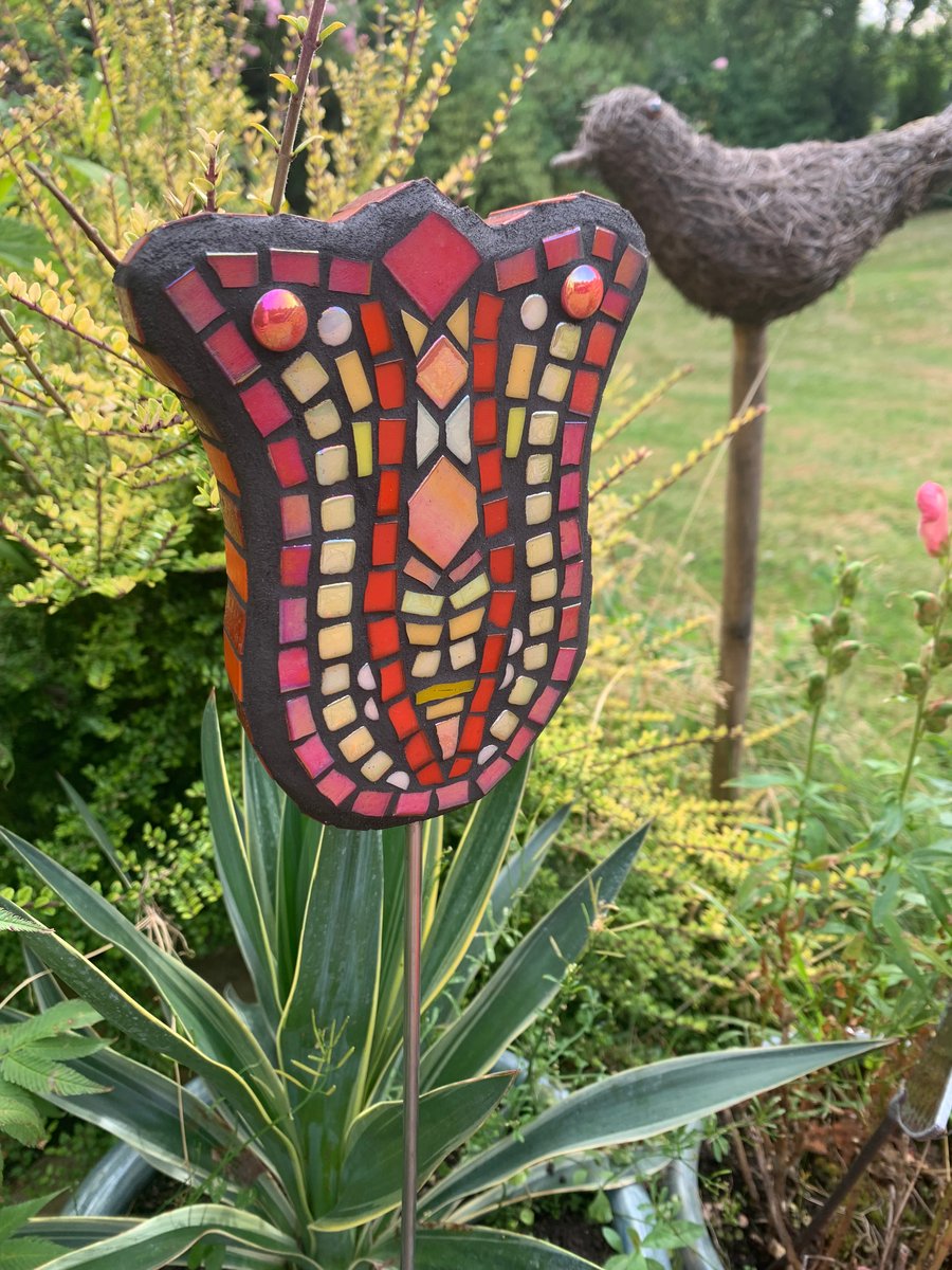 Available now! Mosaic Tulip garden ornament, Sun Catcher, Mosaic Art