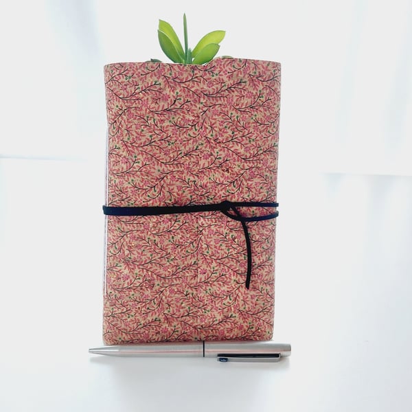 Pink Flower Cork Notebook Journal