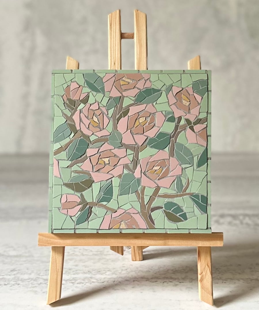 Floral Wall Art  - Rambling Rose Mosaic
