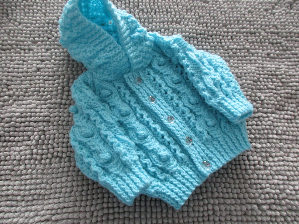16" Baby Boys Aran Jacket with Hood