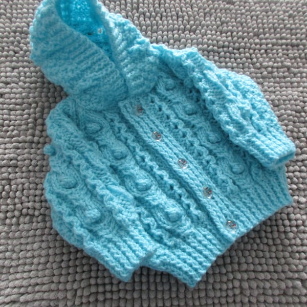 16" Baby Boys Aran Jacket with Hood